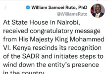 Kenia revoca reconocimiento a la rasd y expresa su apoyo al Sahara marroquí