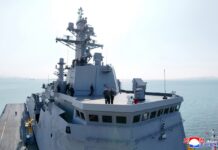 Prueba de armas del destructor «Choe Hyon»